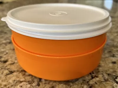 Lot 2 Vintage Tupperware Wonder Bowls Cereal Orange 1405-13 With White Lids • $17.99