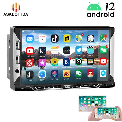 7'' Android 12 Double 2 Din Car Stereo Radio GPS Wifi Touch Screen MP5 Player • £49.99
