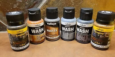 Vallejo Wash Lot: Grey Dark Grey Rust Oil Stain Fuel Stain & Oiled Earth • $27