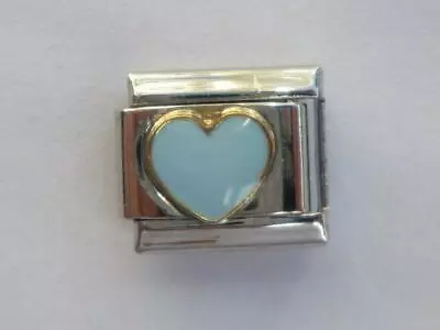 BLUE HEART SILVER ITALIAN CHARM FITS All 9mm Italian Braclet X8 • £3.30