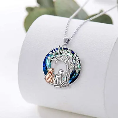 Elegant 925 Sterling Silver Rainbow Mystical Fire Topaz Tree Of Life Necklace • $19.74