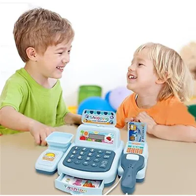 Kids Mini Toy Till Cash Register With Scanner  Calculator Aged 3+ Game Set Gift • £10.99
