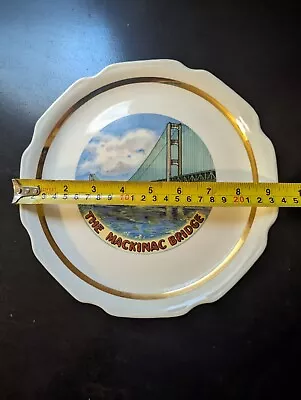 Souvenir PLATE • MACKINAC BRIDGE • MICHIGAN • Mackinaw City • 9 Inch • $21.95