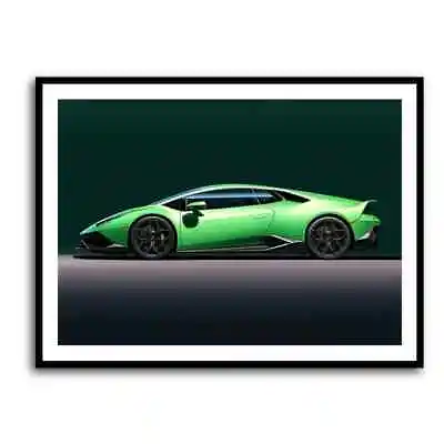 Lamborghini Huracan Green Wall Art PREMIUM POSTER PRINT HIGH QUALITY THICK Paper • $11.99