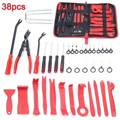 38pc Radio Body Door Panel Pry Dashboard Kit Clips Car Trim Removal Molding Tool • $29