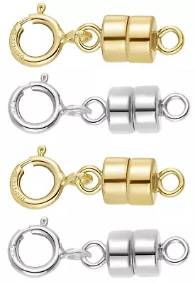 14K Gold Filled And 925 Sterling Silver Magnetic Clasp Converter W/ Spring Ring • $7.95