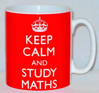 Keep Calm And Study Maths Mug Can Personalise Great Student University Gift Cup • £10.99