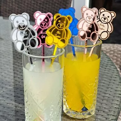 Personalised Baby Shower Drink Stirrers Cocktail Drinks Stirrers Swizzle Sticks • £0.99