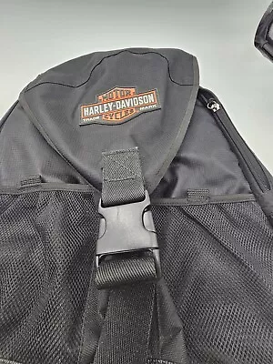 Harley-Davidson Backpack Bag Padded School Computer Laptop Black Bar Shield Logo • $29