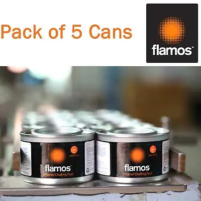 £12.99 • Buy Flamos Ethanol Gel Chafing Dish Fuel Warmer Catering Food Heating Buffet 5 Cans