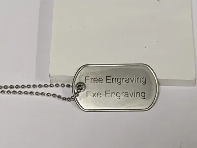 Personalised-Metal-Army-Dog-Tags-ID-Tag-Necklace-Engraved-Free-Wedding-Gift • £4.49