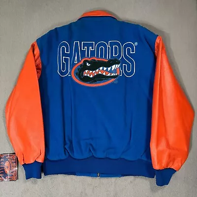 University Florida Gators Vtg Leather Varsity Bomber Sports Jacket Sweater M NWT • $80
