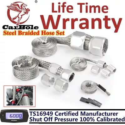 $29.69 • Buy Silver Steel Braided Hose Kit Engine Dress Up Kits Vacuum/Fuel/Oil Line/Radiator