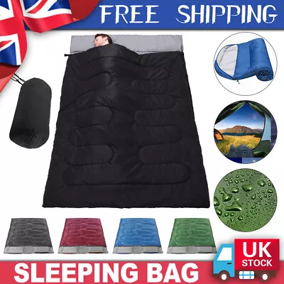 4 Season Sleeping Bag Camping Hiking Bags Waterproof Envelope Zip Single Double • £30.99