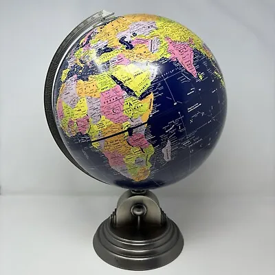 Vintage Blue Replogle In Relief Globe Globemaster 12 Inch With Silver Metal Base • $29.75