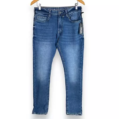 Buffalo David Bitton Max-X Skinny Stretch Jeans Mens 32 Authentic Worn Blue New • $34