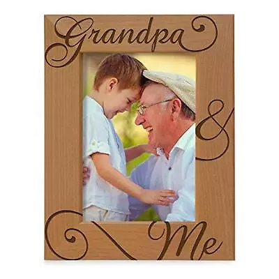 Grandpa And Me Engraved Natural Wood Picture Frame I Love You Grandpa Grandpa... • $31.24