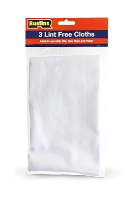 Rustins Pack Of 3 Lint Free Cleaning Cloths Furniture Oil Wax Polish Dye 300mm • £4.99