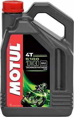 Motul Synthetic Blend 4 Stroke Engine Oil 5100 10W-30 4 Liter 104063 • $43.56