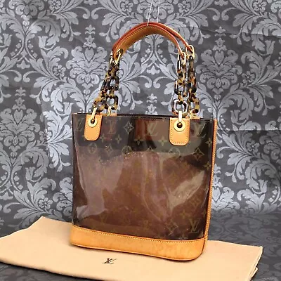 LOUIS VUITTON MONOGRAM Brown Clear Vinyl Cabas Ambre PM Handbag #34 Rise-on • $748.50