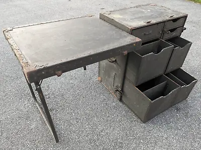 US Military Portable Officer's Field Desk Headquarters Table Trunk • $299.91