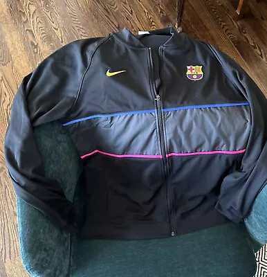 Nike Men’s Barcelona Anthem Full Zip Soccer Track Jacket XL Barca EUC; Black • $19.99