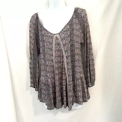 Vintage America Blues Womens Ruffle Blouse Top Size Small • $12.99