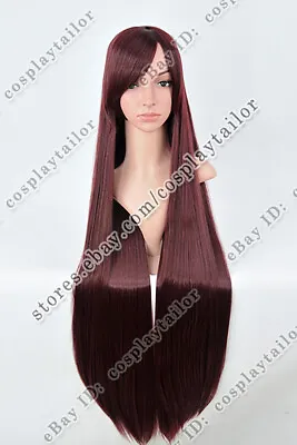 100 Cm Stylish Brown Long Straight Wigs With Bangs Party Wigs • $17.76