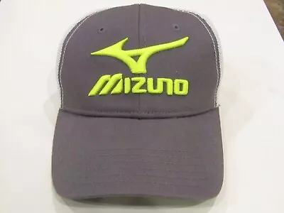 Mizuno Golf Baseball Hat Gray Adjustable With Green Lettering Mesh Back • $11.99