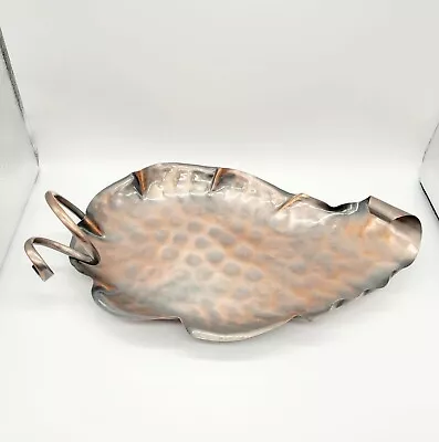 Vintage Gregorian Hand Hammered Copper Leaf Tray Trinket Dish Bowl Midcentury • $17.99