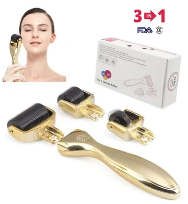 $42.89 • Buy Derma Roller Kit 3 Separate Roller Heads Of Different Micro Needle Anti Wrinkles