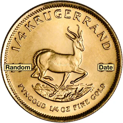 South Africa Gold (1/4 Oz) Krugerrand - BU - Random Date • $599.78