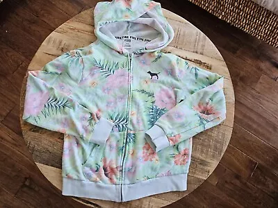 Victoria's Secret PINK Tropical Floral Full Zip Hoodie Women's Size M • $12.95