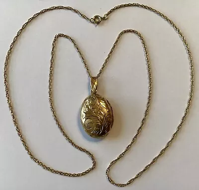 Vintage Art Deco Gold Filled Locket Pendant Necklace Z12 • $59