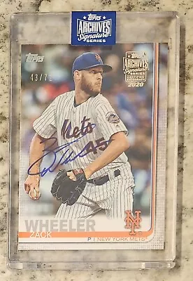 2020 Topps Archives Signature Zack Wheeler Mets 2019 Certified Auto Card 43/72 • $68