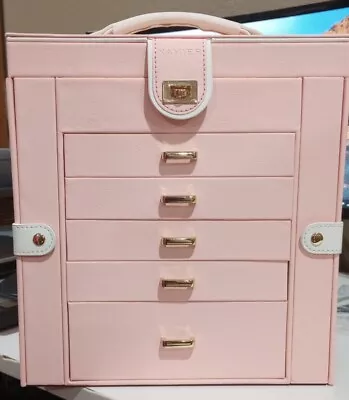 KAMIER Jewelry Box  6-Layer Large Jewelry Organizer Box With Mirror Pink New • $60