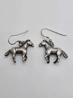 Sterling Silver Running Horse Dangle Earrings • $10.40