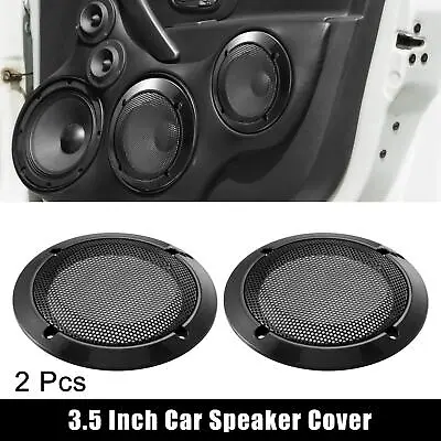 2pcs 3.5 Inch Car Metal Audio Speaker Grill Cover Mesh Woofer Horn Black • $9.64