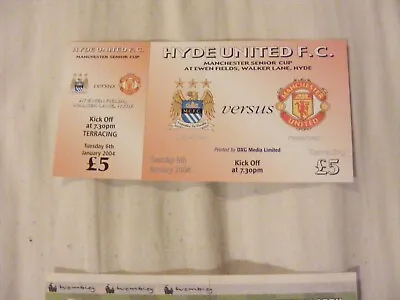 Ticket  2004 Hyde Utd V Manchester United Senior Cup • £4.99