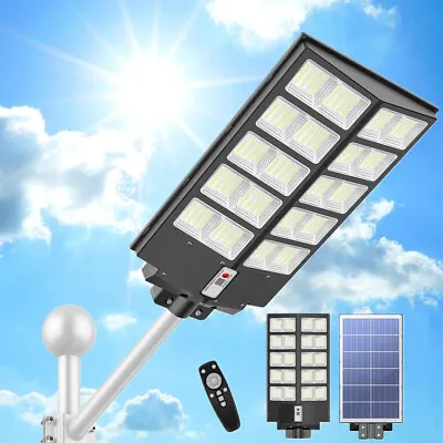 2000W Large LED Solar Street Light Motion Sensor Outdoor Dusk To Dawn Wall Lamp • £56.99