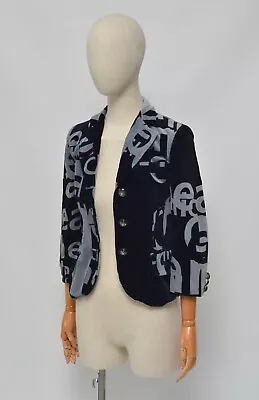 MOSCHINO Cheap And Chic Vintage Wmns Velour Monogram Blazer Jacket Size 40 Italy • $90