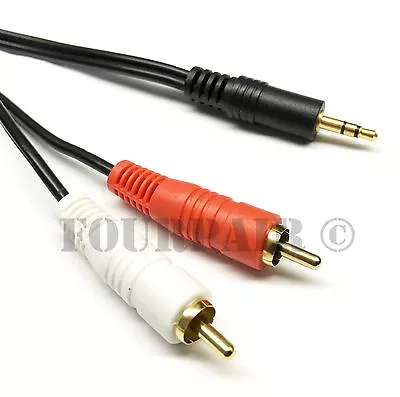 6ft (1/8 ) 3.5mm AUX Stereo To 2 RCA Male Audio Y Cable Adapter Cord MP3 IPod • $4.99