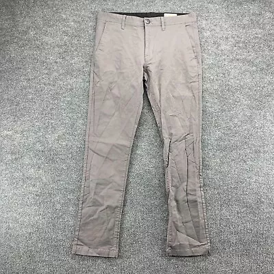 Volcom Pants Mens 34x32 Gray Straight Stretch Flat Front Skater Casual Pocket • $17.99