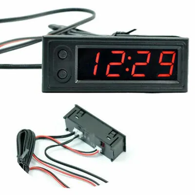 £7.64 • Buy 12V 3in1 Vehicle Car Set Thermometer + Voltmeter+ Clock LED Digital Display