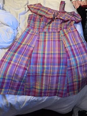 Isaac Mizrahi Pink Madras Dress Size 12 NWOT Never Worn • $20.50