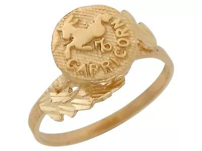 10k Or 14k Yellow Gold Capricorn Womens Zodiac Ring • £237.47