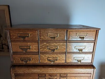 Antique Arts & Crafts Oak Yawman And Erbe Stack 9 Drawer  • $850