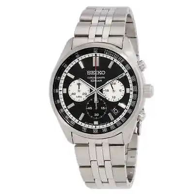 Seiko Chronograph Quartz Black Dial Men's Watch SSB429P1 • $151.16