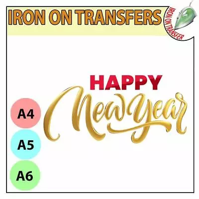 Unisex Happy New Year Iron On Transfers Paper T Shirt Vinyl Stickers Funny Top • £2.56