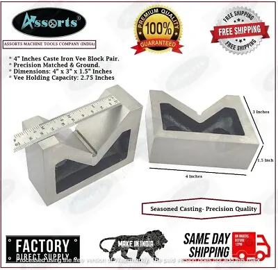 Seasoned Casting Caste Iron Vee V Block Precision Matched & Ground Pair Set • $37